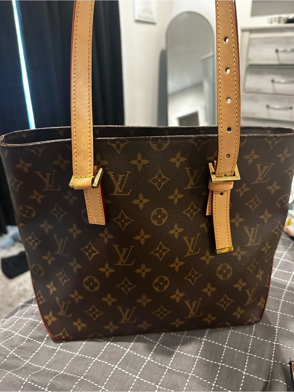 Louis Vuitton piano Monogram Canvas Tote in Brown with Tan Straps 2024 edition